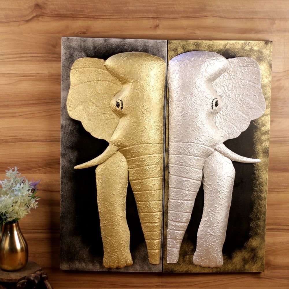 Iron Elephant Wall Art (Pair)