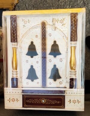 Deluxe Hand-Painted Wooden Mandir (15 Inch) | Large Home Temple & Puja Altar
