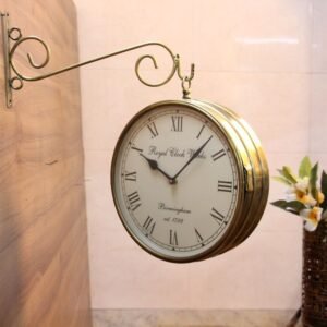 Vintage Charm: Iron Railway Brass Clock β 10 Inch