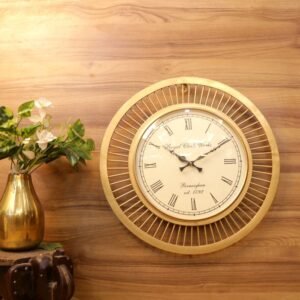 Wooden Wall Clock with Intricate Design