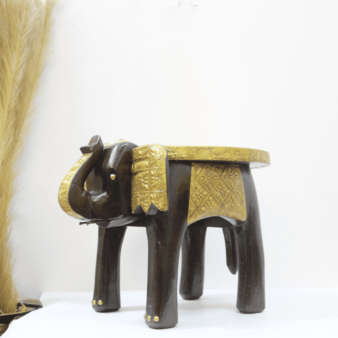 Brass Elephant Stool 12'' - Image 5