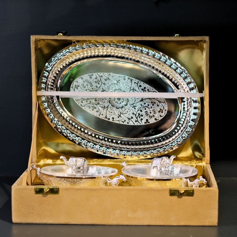 2pc Peacock Bowl Set Brass - Image 4