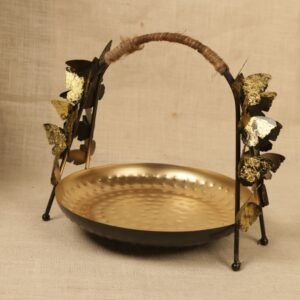 Handmade Decorative Basket with Butterfly Design – Elegant Pooja & Home Décor
