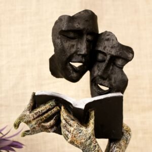 Intricate Couple Reading Statue