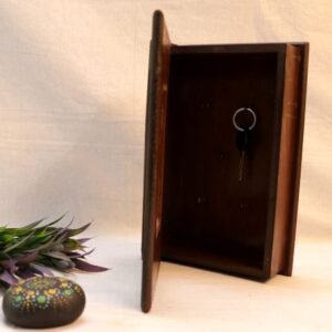 Hidden Key Storage Box – 12  ′′   Wooden Book Design for Entryway Organization
