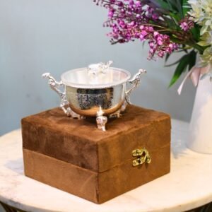 Elephant Motif Silver Plated Bowl with Lid – Luxury Dry Fruit Server || Free Shipping ||