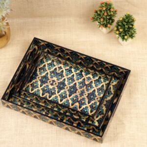 Nesting Tray Set with Intricate Designs