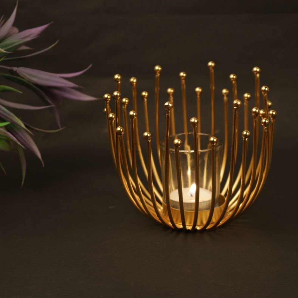 Wire Glass Tea light Holder - Image 3