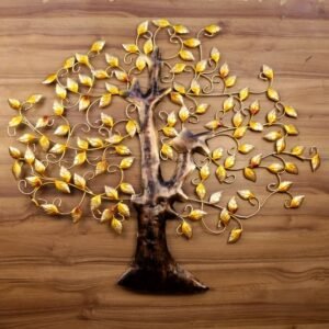 Large Golden Iron Tree Wall Art | Prosperity & Growth Decor