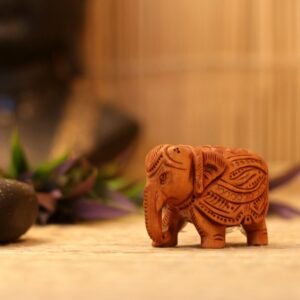 WOODEN CARVED ELEPHANT SMALL 2 INCH