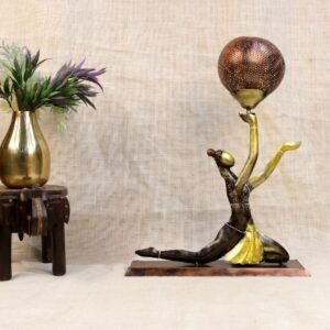 Handcrafted Lady Figurine with Lamp – Artistic Home & Office Decor || Diwali Decor || Christmas Decor