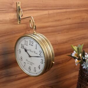 Vintage Charm: Iron Railway Brass Clock β 10 Inch