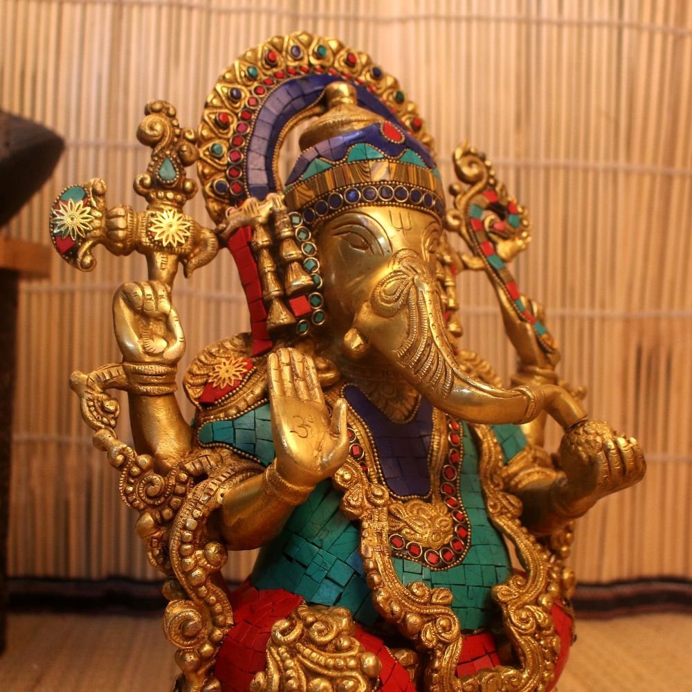 Brass Stone Ganesh - Image 5