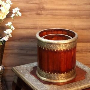Wooden Round Planter Set Of 3
