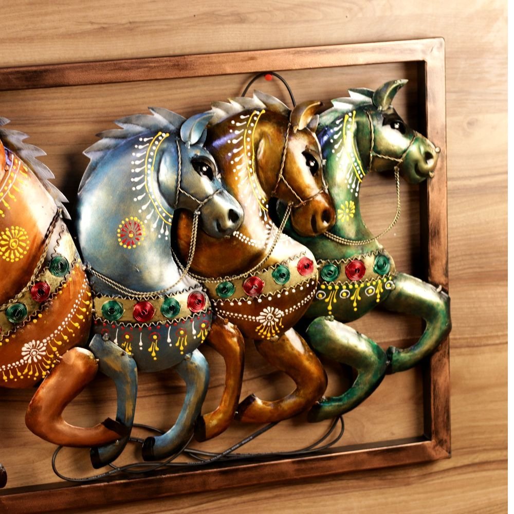 Vibrant 7 Horse Wall Art - Image 3