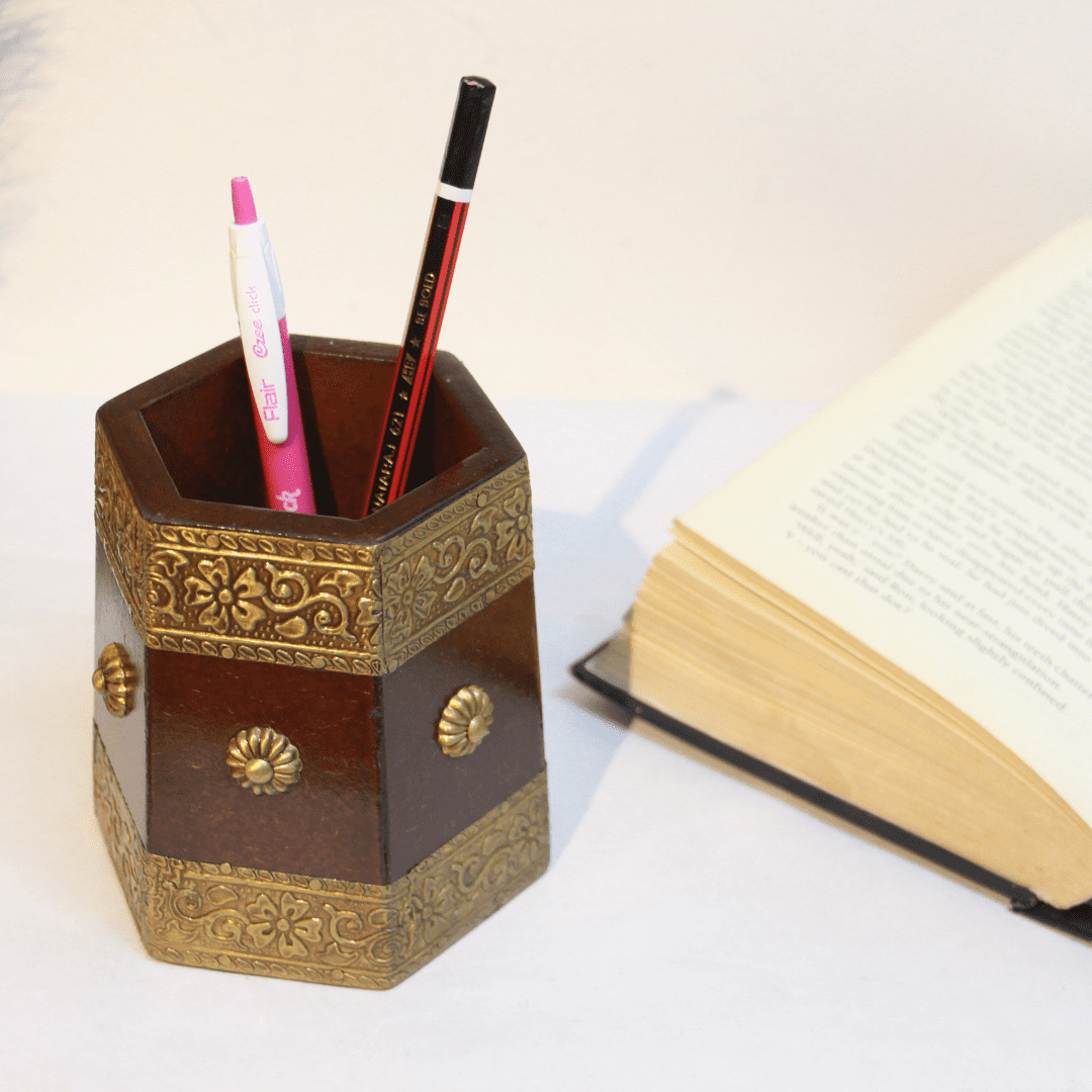 Brass Pen Stand Octornal - Image 3