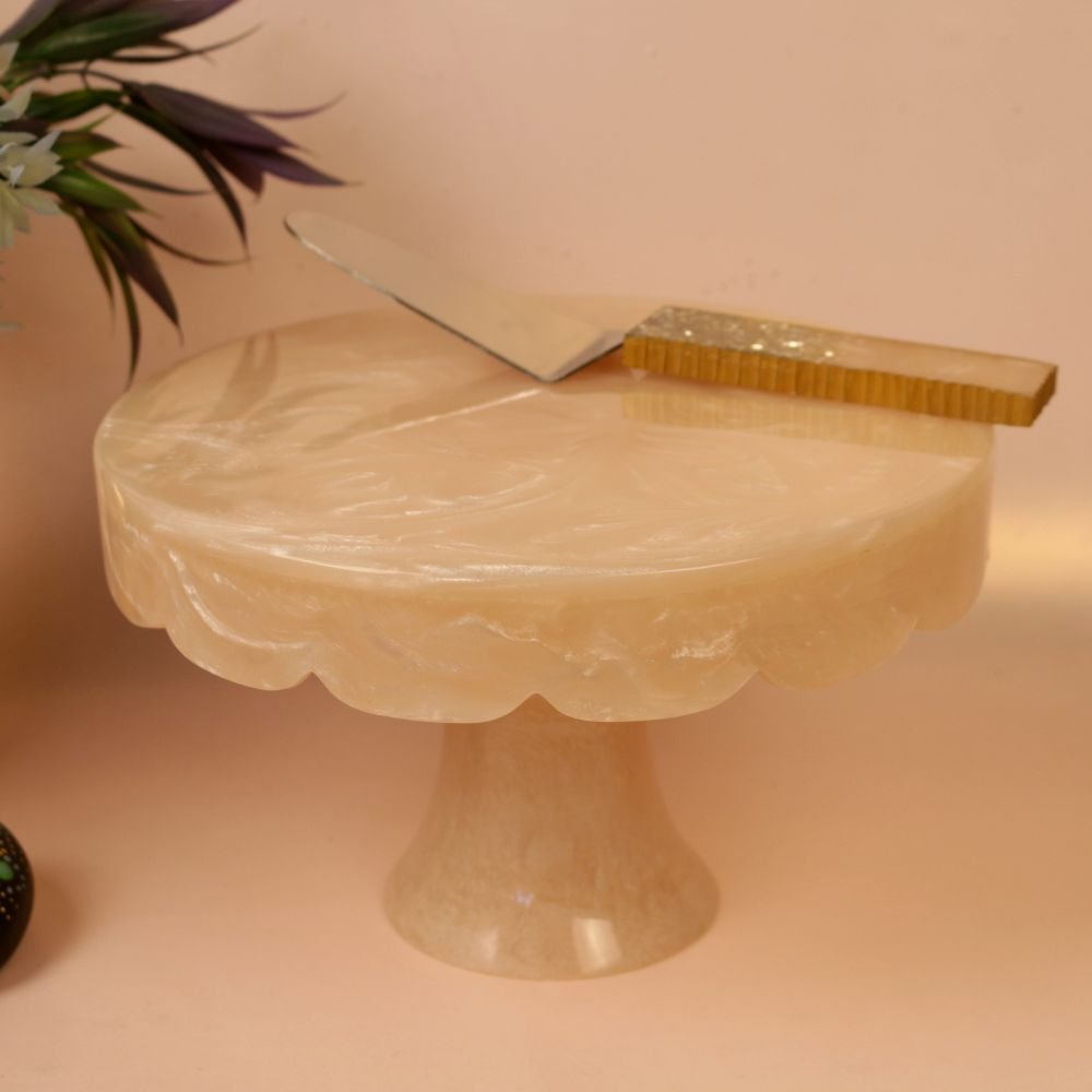 Pastel Pink Cake Stand with Server - Image 2