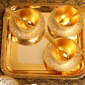 Brass Tea Set with Tray
