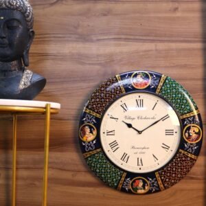 Metal Wall Clock with Intricate Designs