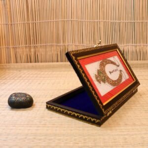 Handcrafted Wooden Framed Marble Miniature Painting 12×7 | Traditional Jewelry Art