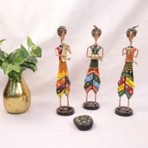 Iron Musician Statues (Set of 3)