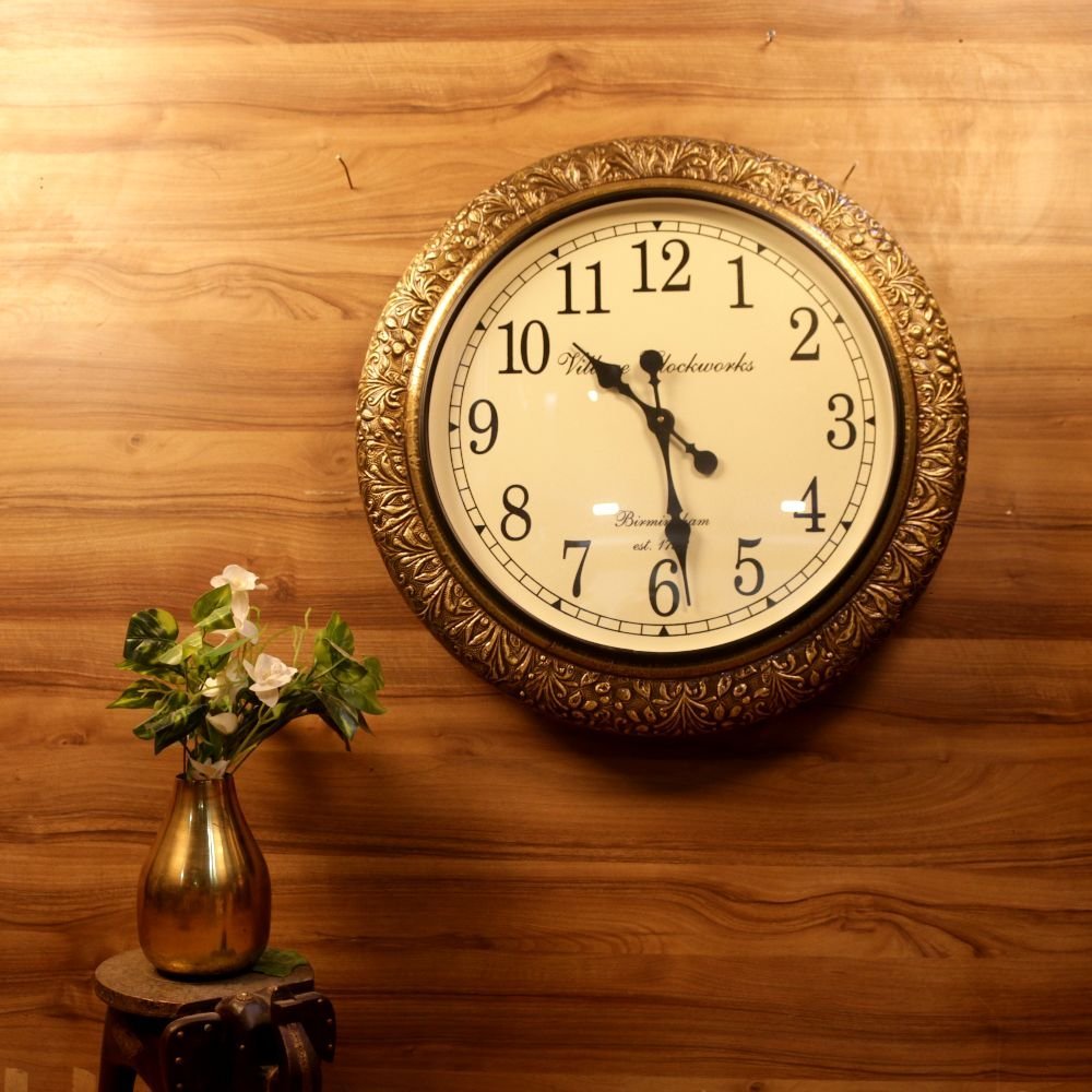 Wooden Wall Clock with Intricate Design - Image 2