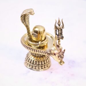 Auspicious Brass Shivling Set with Nandi & Trishul | Home Temple God Idols & Maha Shivaratri Gift