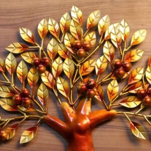 Hand-Painted Iron Peacock Musician Figurine (14.5-Inch) | Vibrant Table Decor