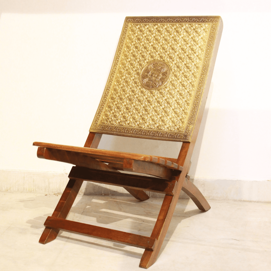 Brass Round Chair Set of 2 16X38 - Image 3