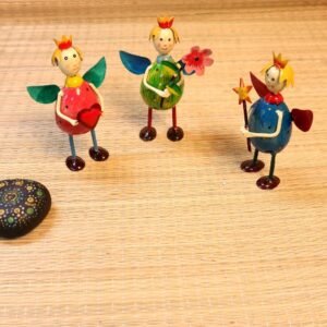 Set of 3 Hand-Painted Iron Angel Figurines | Festive Christmas Decor