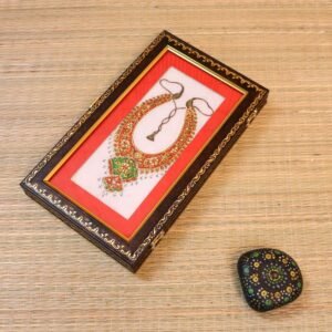 Handcrafted Wooden Framed Marble Miniature Painting 12×7 | Traditional Jewelry Art