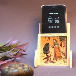 Wooden Phone Holder Stand – 4 ′′ Handcrafted Desktop Mobile Accessory