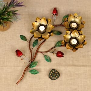 Metal Flower Wall Candle Holder – 26 ′′ Iron Vine for Festive Decor
