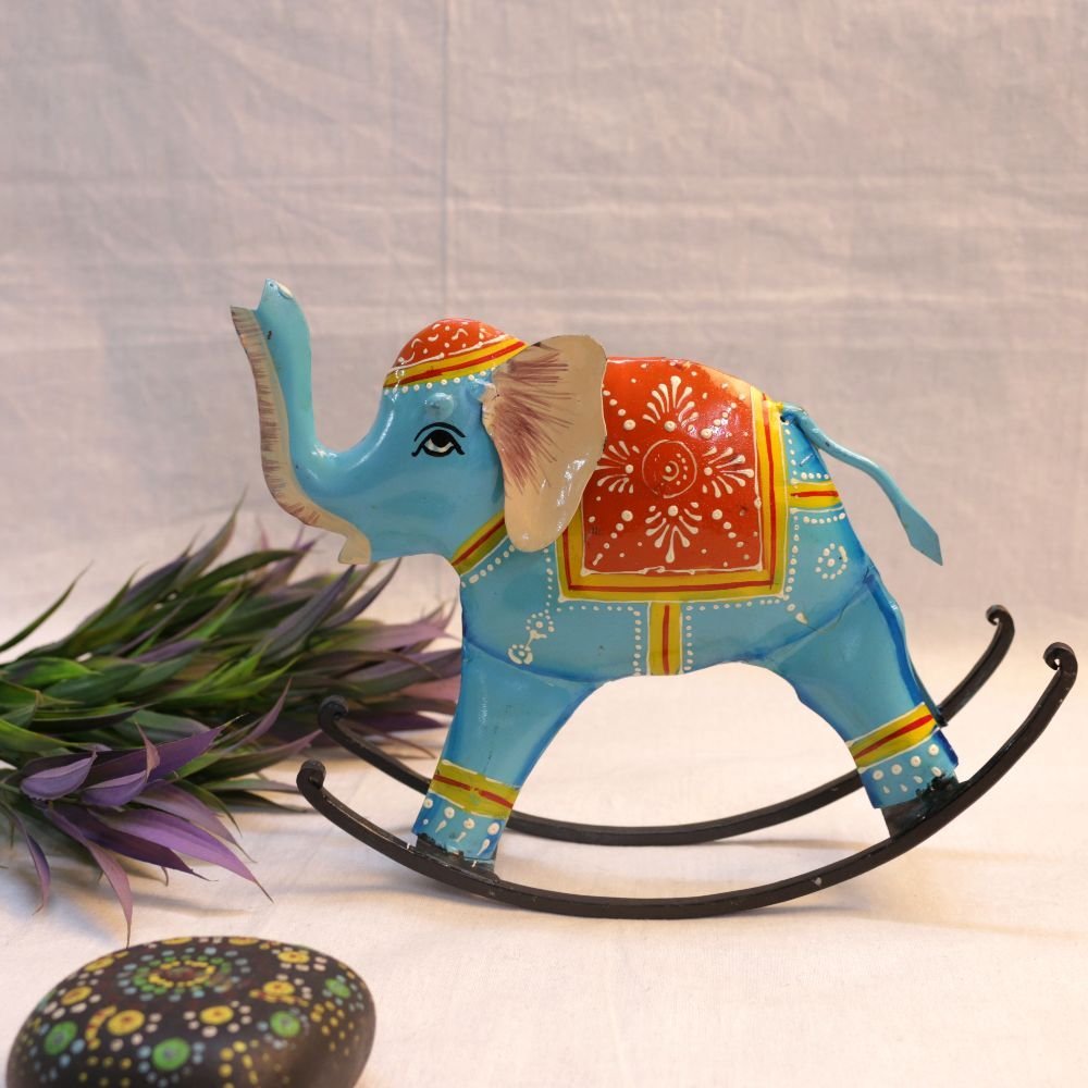IRON PAINTED ROCKING ELEPHANT - Image 2