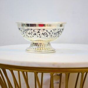 Designer Bowl || Hand-Carved Silver Plated Brass Bowl – Pooja, Bhog, and Gifting || 25% off || best deal
