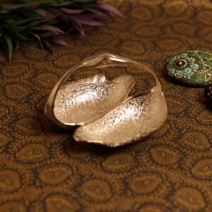 Brass Double-Handled Serving Tray with Bowls