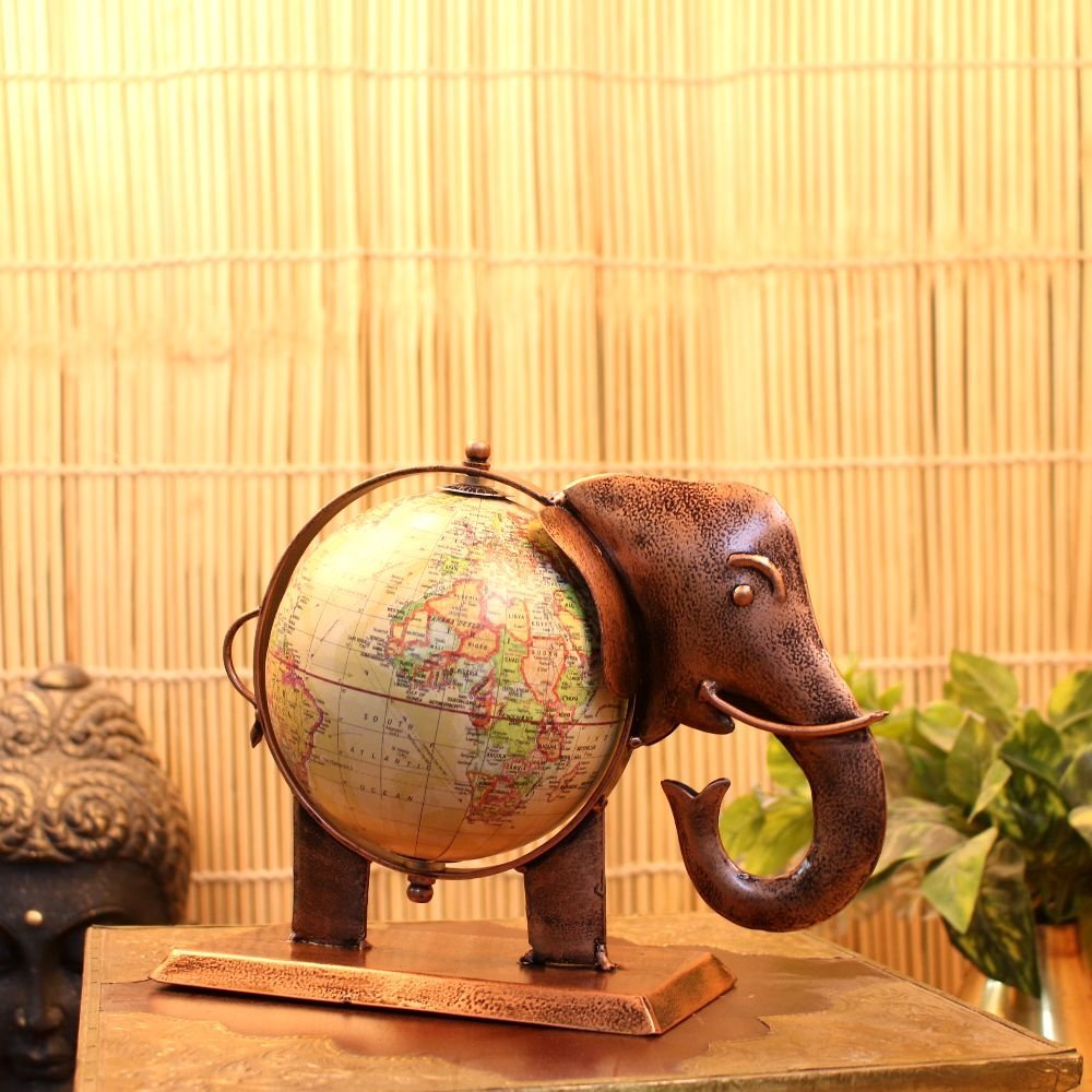 IRON DECORATIVE ELEPHANT GLOBE (S) 35U - Image 3