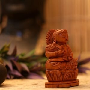 Hand-Carved Wooden Buddha Statue – 3 ′′ Meditation Figurine for Serene Decor