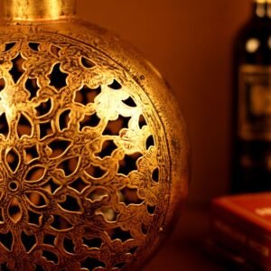 Large Antique Golden Jali Lantern | Handcrafted Decorative Floor Vase | Home and  Festival Decor