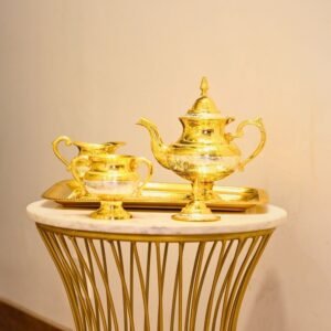 Brass Golden Jug Set W/2 Glass With Box