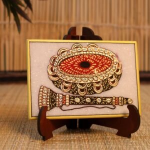 Marble Tabletop Decoration with Musical Instrument