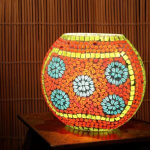 Handmade Glass Mosaic Table Lamp | Vibrant Globe Decorative Lighting