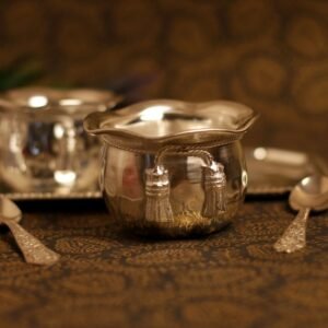 5-Piece Pure Brass Serving Set | Engraved Bowls for Festive Gifting