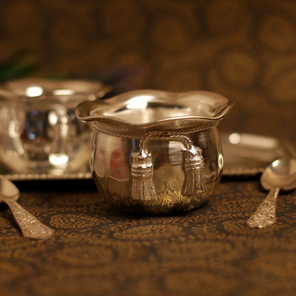 5-Piece Pure Brass Serving Set | Engraved Bowls for Festive Gifting - Image 2