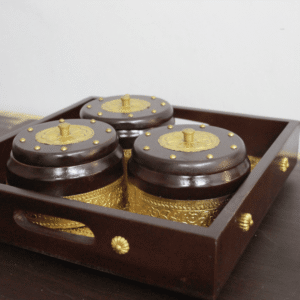 Brass 4 Bowl Dryfruit Box Small