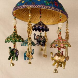 Hanging Ethnic Umbrella – 16  ′′   Vibrant Fabric Decor for Festive Gifting