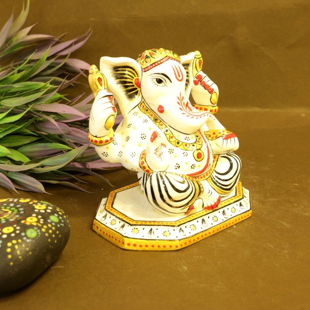 Handcrafted Metal Ganesha Idol for Home Temple, Diwali Puja, and Satsang Gifts - Image 3