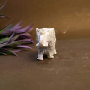 Hand-Carved White Marble Jali Elephant Figurine | Auspicious Stone Art Showpiece
