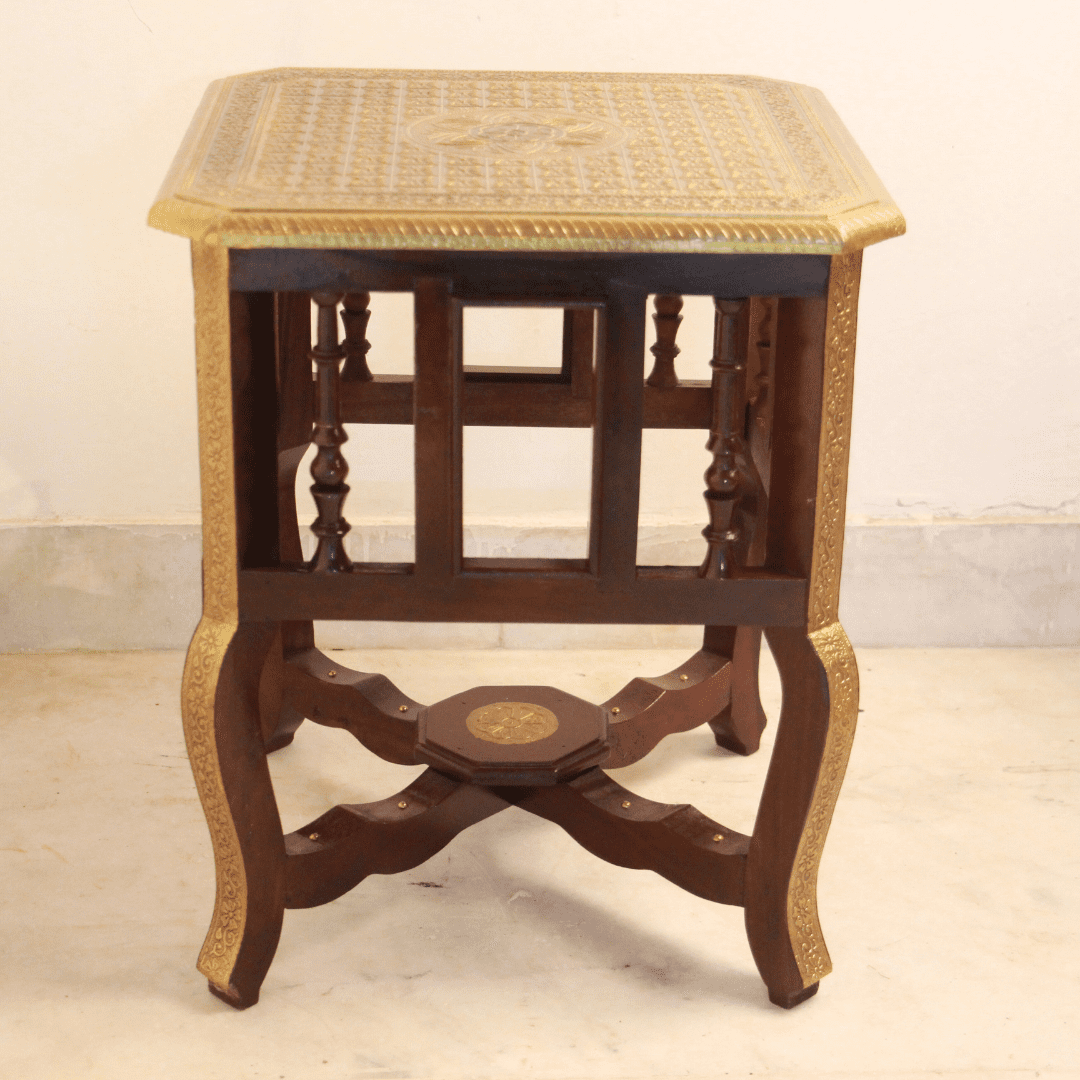 Brass Tile Stool 16x16x18 - Image 3