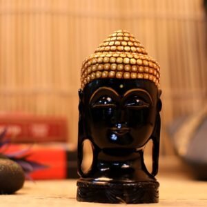 Buddha Face Round Black 4 INCH